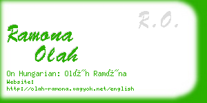 ramona olah business card